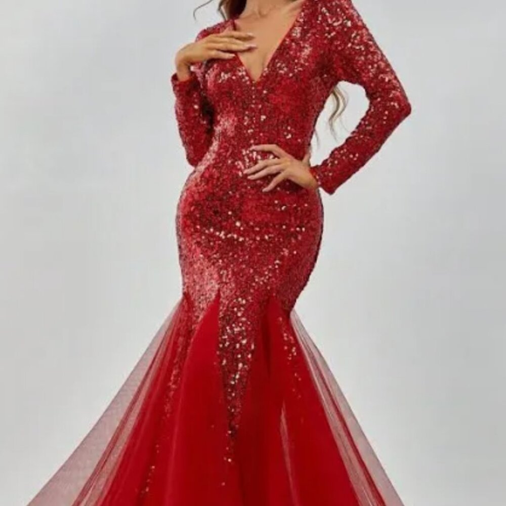Red Sequin Dress
